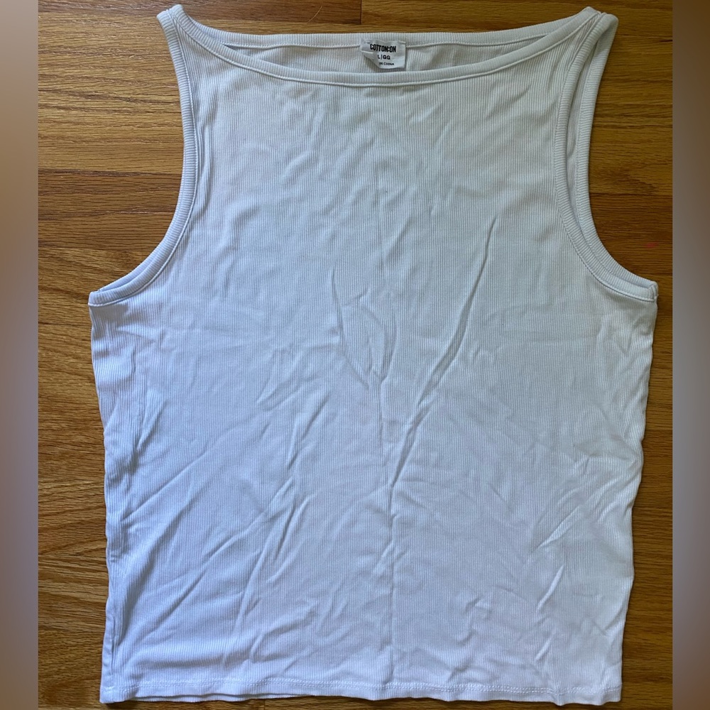 Cotton On White Ribbed Tank
